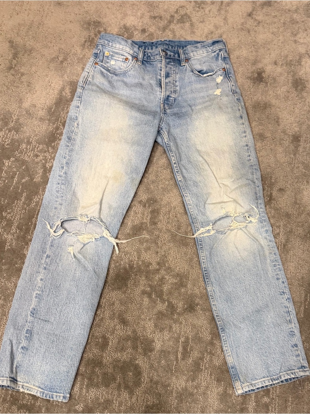 GAP Light Blue Distressed Straight Jeans